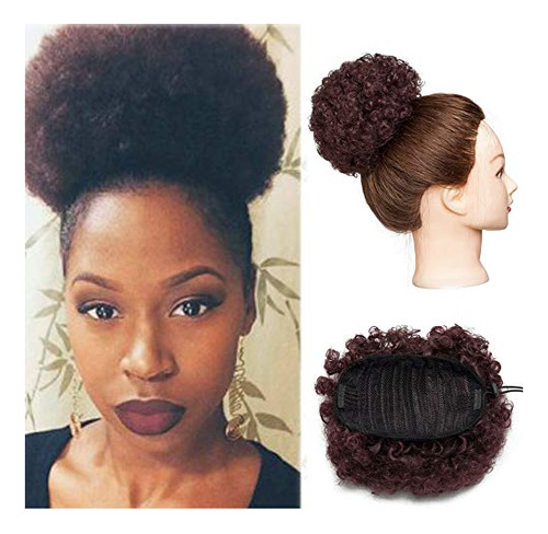 Afro Kinky Curly Updo Scrunchy Hair Bun Afro Puff C9nb2