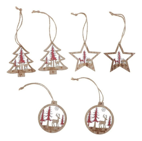 * 2 Adornos Colgantes De Navidad Rojo