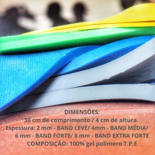 Kit Com 4 Rubber Band Mini Band Faixa Elástica Pilates Fisio