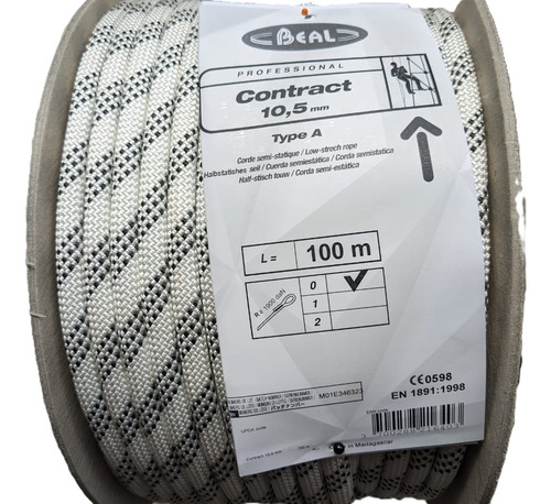 Cuerda Drisa Rapel Beal 100m 10.5cm Semiestática Rescate