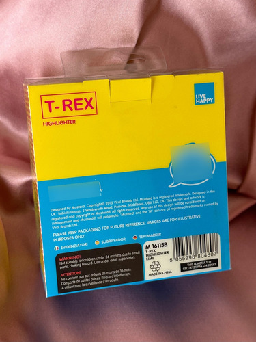 Resaltador Divertido De Dinosaurio T-rex Amarillo Mustard