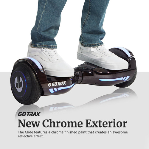 Imagen 2 de 4 de Patineta Hoverboard Gotrax Glide Cromada Negro Bluetooth.