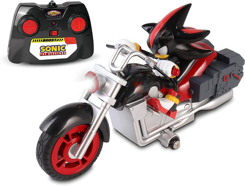 Sonic - Shadow Con Motocicleta A Control Remoto Con Turbo Color Negro