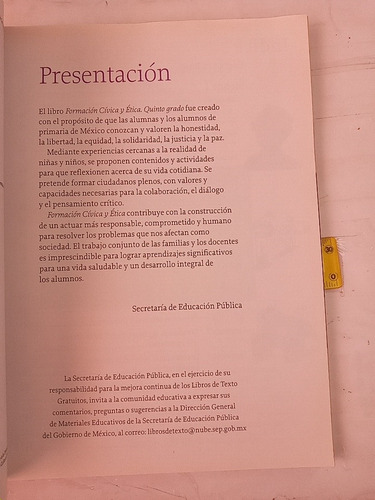 Formación Cívica Y Ética Quinto Grado Sep (Usado)