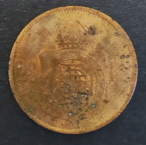 Moeda 20 Réis Ano 1868 Petrus Ii Brasil