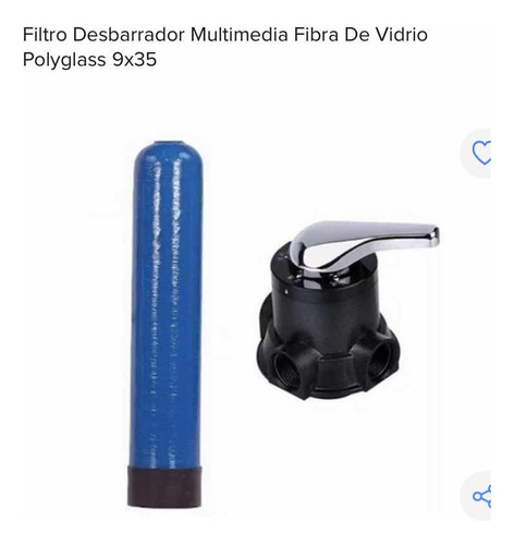 Filtro Desbarrador 9x35 Fibra Vidrio Azul Con Valvula
