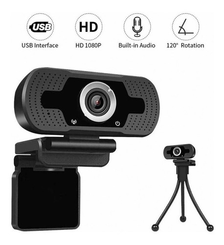 Camara Web Loosafe Full Hd 1080p, Usb, Negro Con Tripoide