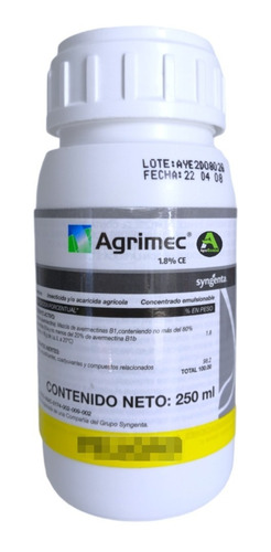 Agrimec Abamectina Pulgon Araña Roja Acaros Syngenta 250ml