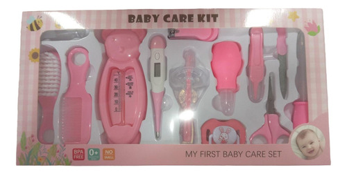 Kit De Aseo Higiene Y Limpieza Personal Para Bebés 13 Piezas Color Rosa