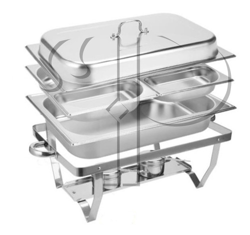 Kit 12 Rechauds Retangular Inox 13 L