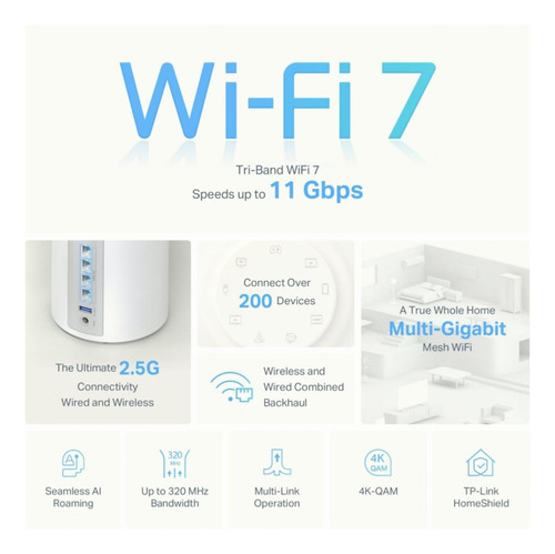 Tp-link Deco Be65 Sistema Wifi 7 Mesh Para Todo El Hogar,