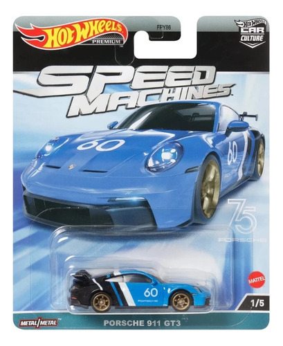 Hot Wheels Porsche 911 Gt3 Speed Machines Azul Nuevo