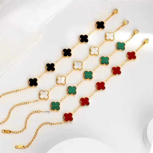 Pulsera Van Cleef Con Trébol De Cuatro Hojas Para Mujer, Tré