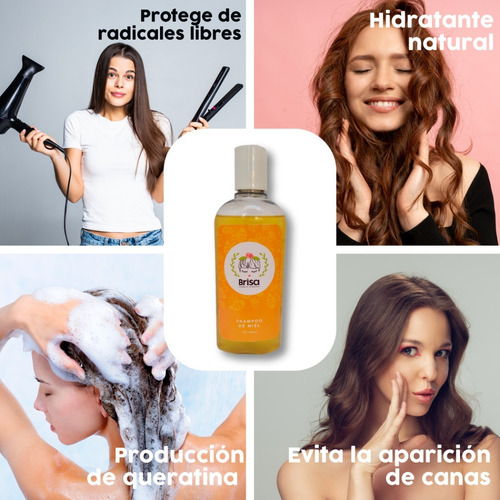 Imagen 5 de 9 de Shampoo De Miel 250 Ml Shampoo Sin Sal