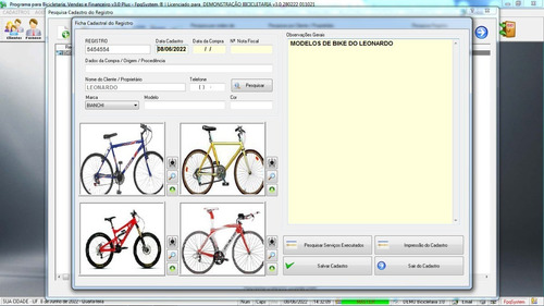 Sistema Para Bicicletaria Bike + Serviços V3.0 Fpqsystem