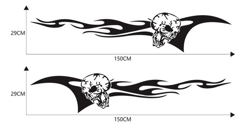 Conjunto De Adesivos De Carro D-964 Com Desenho De Caveira E