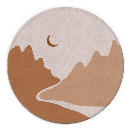 Boho Moon Mountains River Nature Landscape - Alfombrilla De 