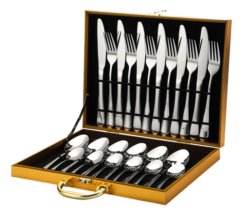 Juego De 24 Piezas Para Restaurante Flatware.kitchen, Acero