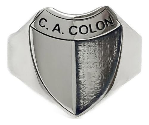 Anillo Escudo Equipo Fútbol Argentina Colón De Santa Fe C - Grande Plata 925