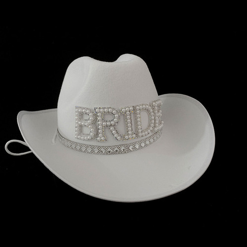 (paquete) Sombrero De Vaquera De Ala Ancha Para Novia, Fiest