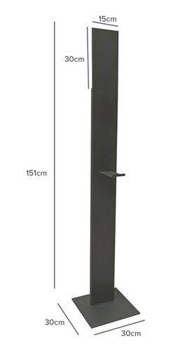 Pedestal Isaac Para Dispensador Gel Antibacterial Gun Metal