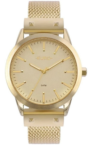Relógio Feminino Dourado Euro Original Moderno Elegante C/nf