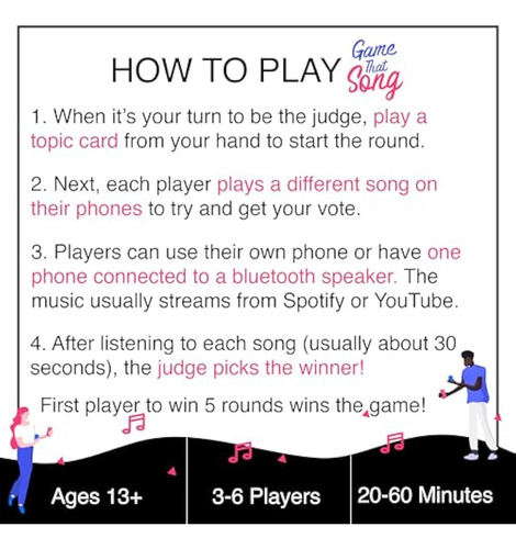 Game That Song - Divertido Juego De Cartas Musicales Para Ad