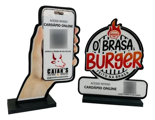 comprar Display Placa Plaquinha Com Qr Code Cardápio Virtual 10und