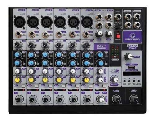 Mesa De Som Mixer Clear Pod Pro Waldman 10 Canais Cp-10fxu