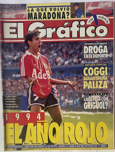 El Gráfico 3911 Antigua Revista 1994 Deportes Fútbol, P3-1g