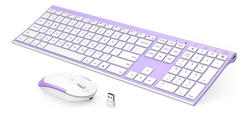 Teclado Y Mouse Inalámbricos, 2.4 Ghz, Recargable, Compacto,