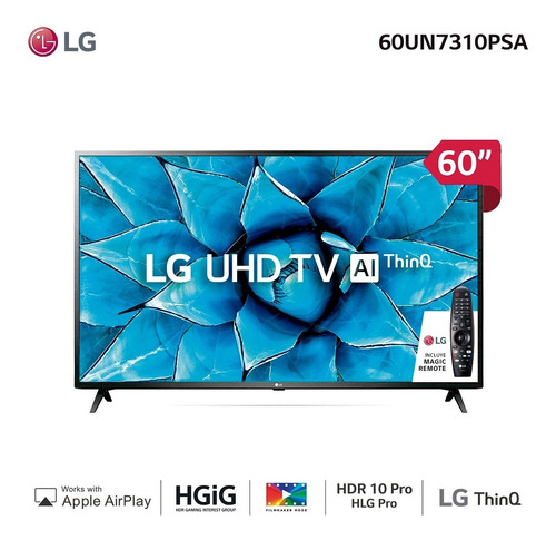 Imagen 1 de 5 de Smart Tv LG Ai Thinq 60un7310psa Led 4k 60