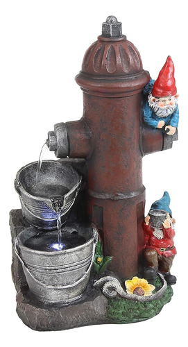 Sunnydaze Fire Hydrant Gnomes Fuente De Agua Al Aire Libre C