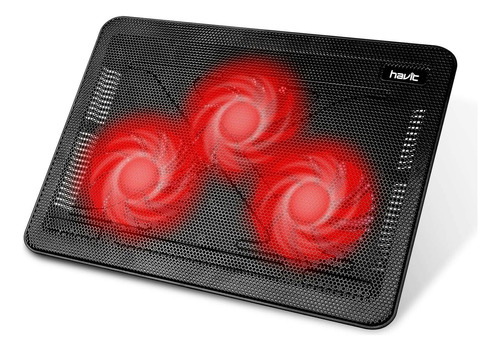 Base 3 Ventiladores Notebook Gamer Led Rojo - Ps