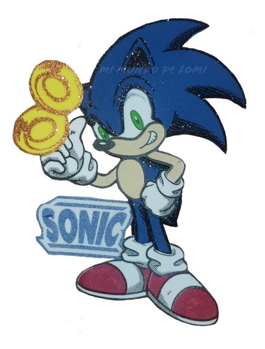 Sonic. Figura De Foamy/goma Eva De 20 Cm. 10 Pz
