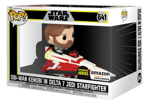 Pop! Rides Deluxe Obi-wan Kenobi In Delta 7 Jedi Starfighter