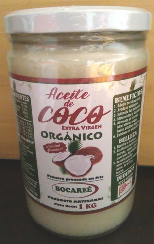 Aceite De Coco Organico Extra Virgen