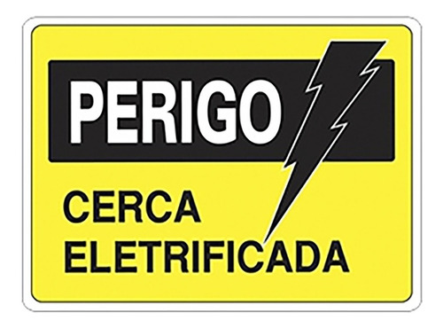 Placa Sinalização Choque Cerca Elétrica 0,8mm X 15cm X 20cm