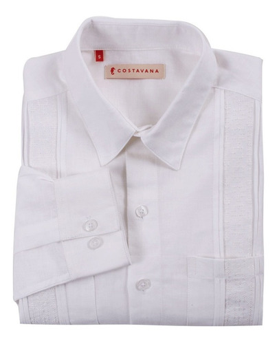 Costavana - Guayabera Manga Larga Lino Blanca Mod. Farmont