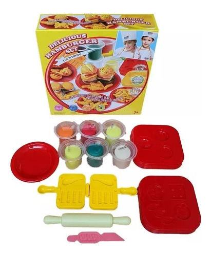 Set De Plastilina Delicious Hamburguer Masas Moldeables