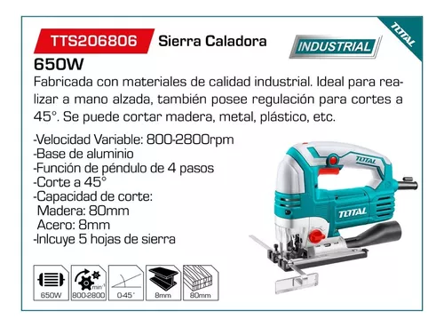 Sierra Caladora Eléctrica 650w Total