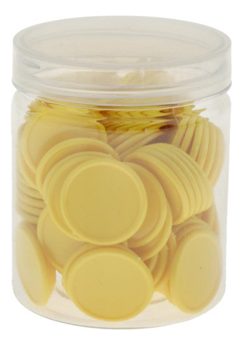 100 Unids Fichas De Chips Plástico Cóncavo Amarillo