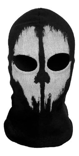 Mascara Balaclava Tactica Call Of Duty Ghosts Moto W1016 C Color Negro Diseño De La Tela Liso
