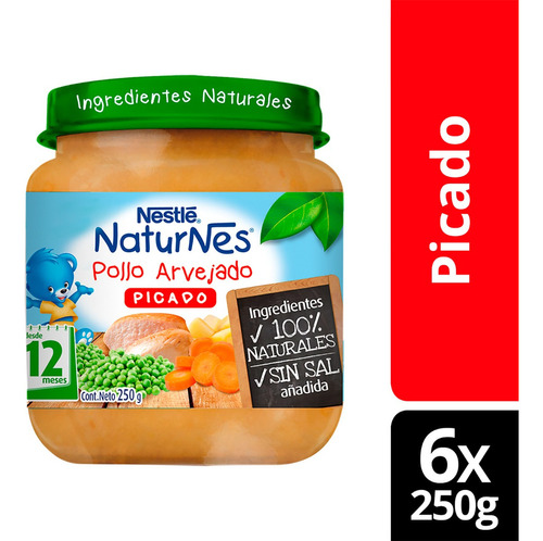 Picado Nestlé® Naturnes® Pollo Arvejado 250g Pack X6