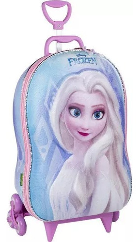 Mochila Frozen Elsa Escolar 3d Com Rodinha Maxtoy