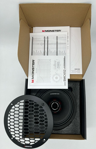 Par D Medios Rangos Coaxiales 500w Rms 8 Ohms Monster Smc652 Color Negro Con Rojo