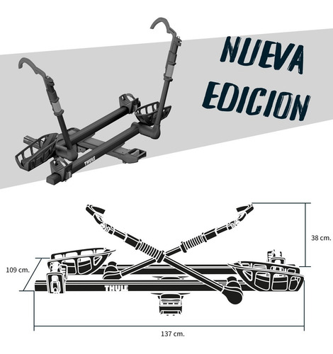 Imagen 2 de 10 de Porta Bicicletas Thule T2 Pro Xt Negro 2 Bicicletas