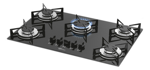Cooktop A Gás Fischer 5q Com 5 Bocas Preto Unica 1642/6985