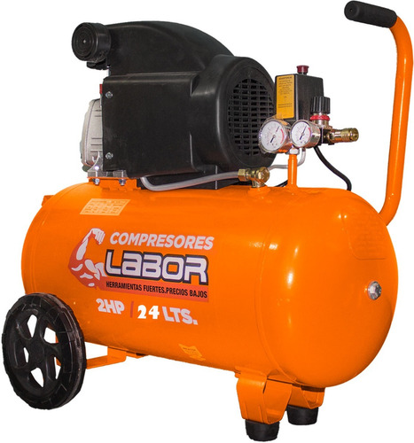 Imagen 3 de 7 de Compresor 24lt 2hp Monofasico Labor Lab01360 Pintumm