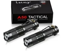 Comprar 2 Linternas Led Letmy, Modelo A50, Zoom, Alto, Bajo, Estrobo